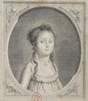 Fabienne Briquet, portrait, 1804. Publié dans le Dictionnaire...
